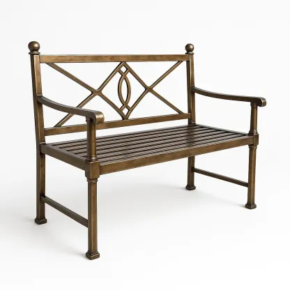 Panchina in metallo bronzo 128×58×90 cm-Livinistry