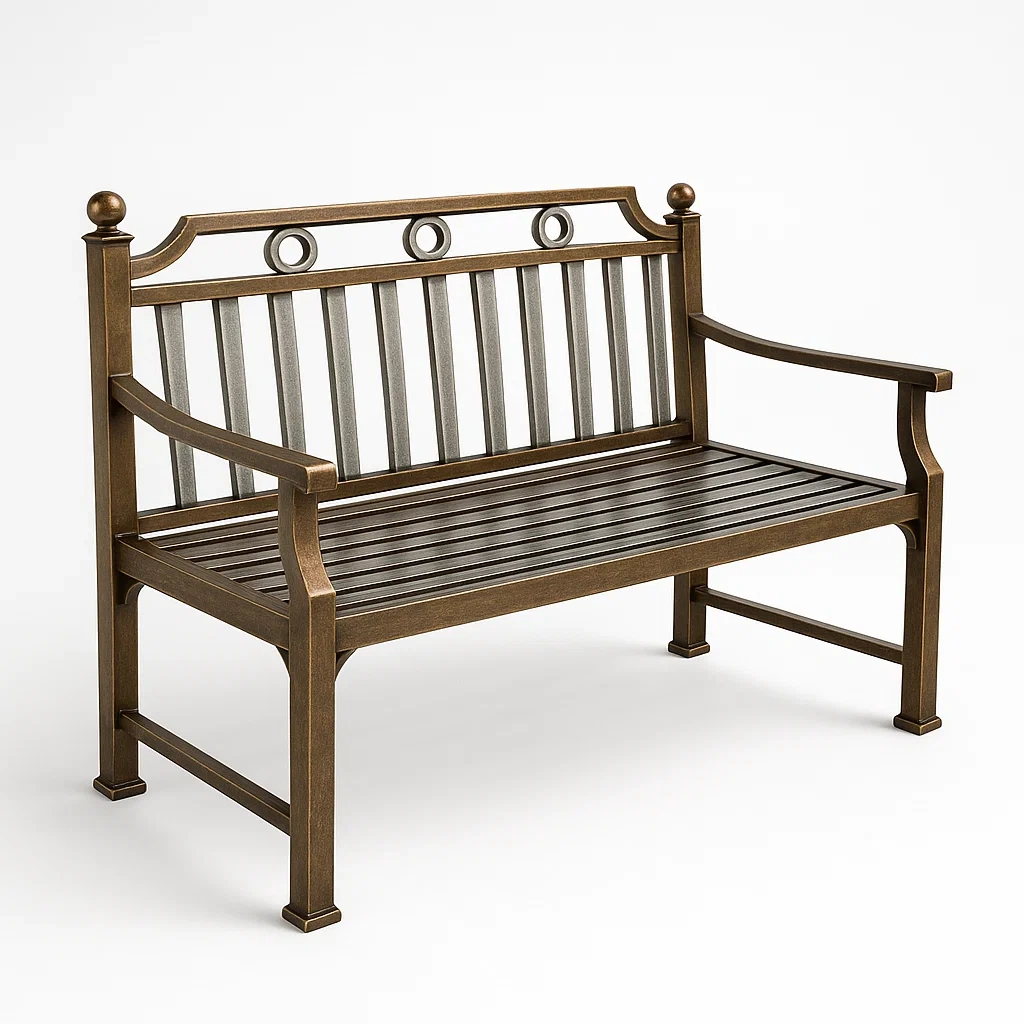 Panchina in alluminio con finitura bronzo-Livinistry