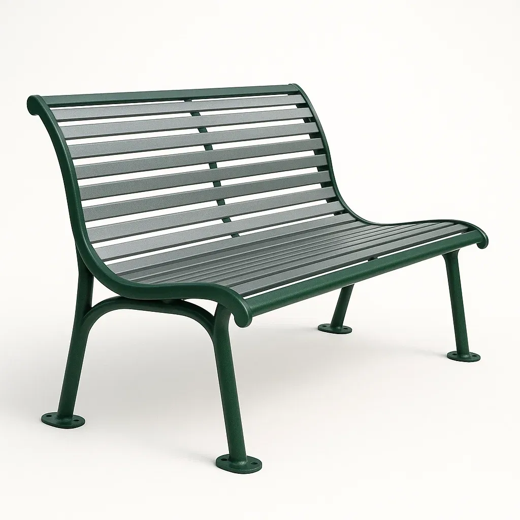 Panchina in metallo verde-Livinistry