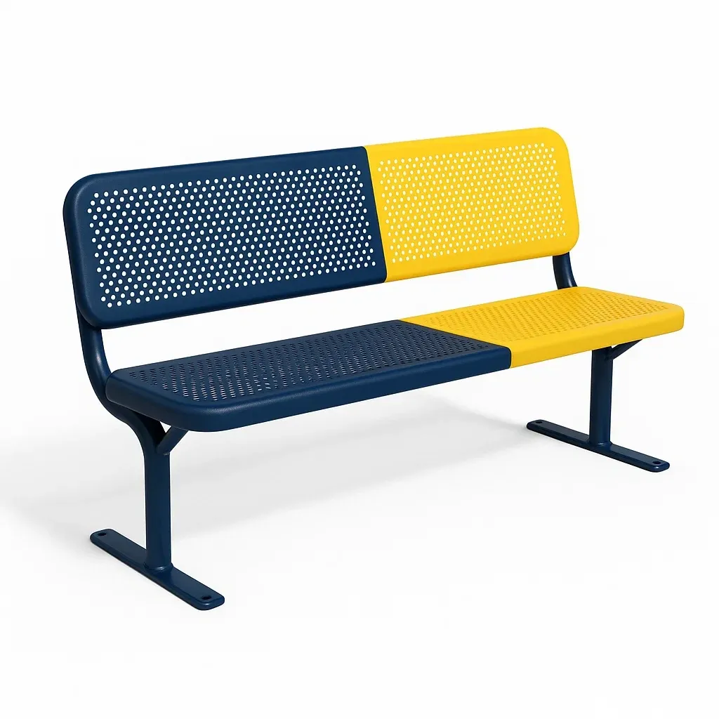 Panchina in acciaio bicolore giallo/blu-Livinistry