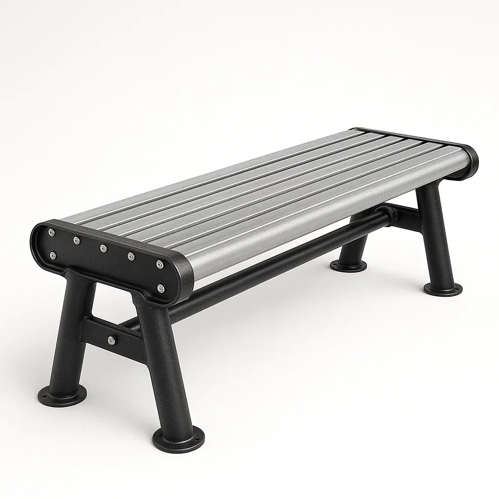 Panchina in alluminio e acciaio verniciato grigio/nero-Livinistry