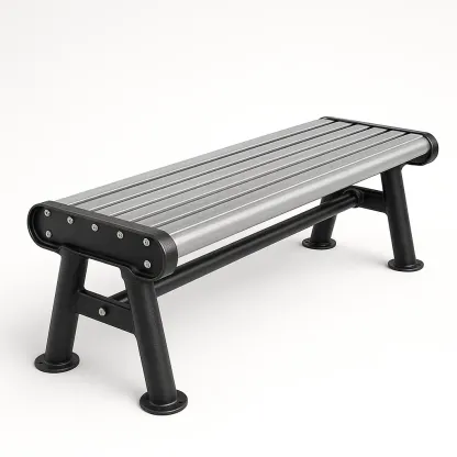 Panchina in alluminio e acciaio verniciato grigio/nero-Livinistry