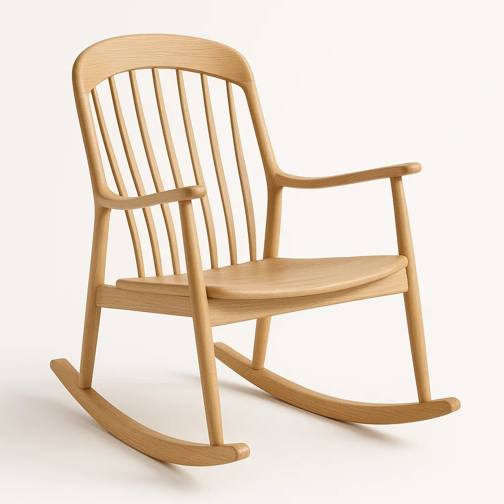 Sedia a dondolo in legno massello-Livinistry