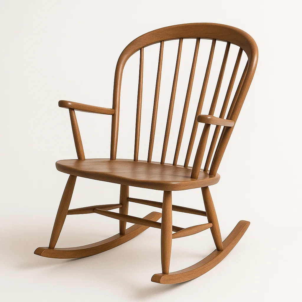 Sedia a dondolo in legno massello-Livinistry