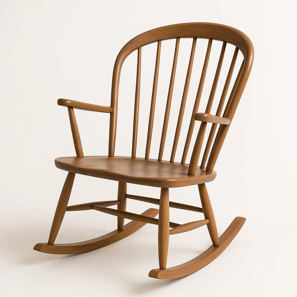 Sedia a dondolo in legno massello-Livinistry