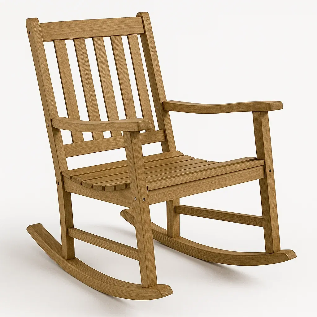 Sedia a dondolo in legno di quercia-Livinistry