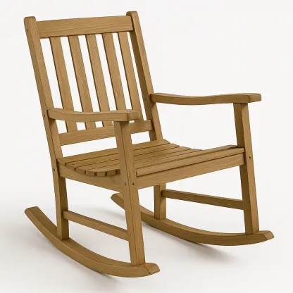 Sedia a dondolo in legno di quercia-Livinistry