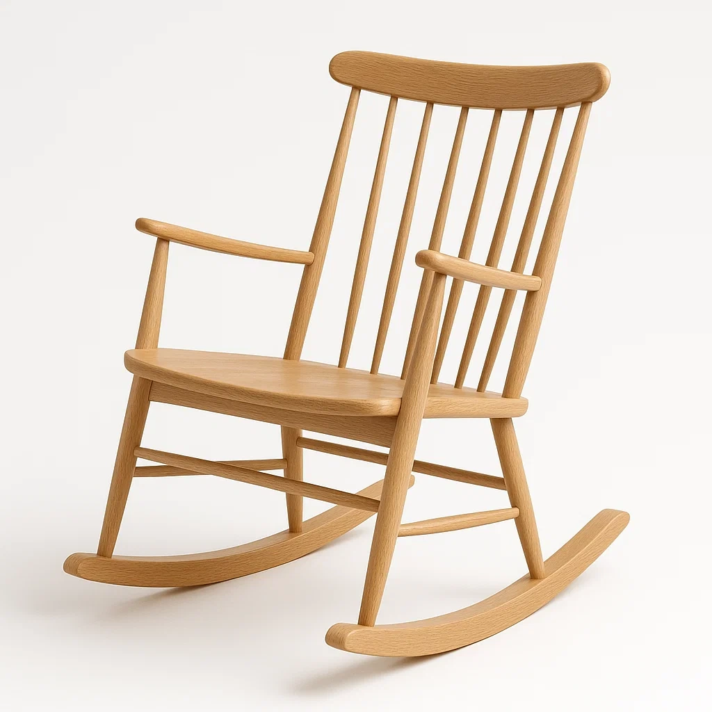 Sedia a dondolo in legno massello-Livinistry