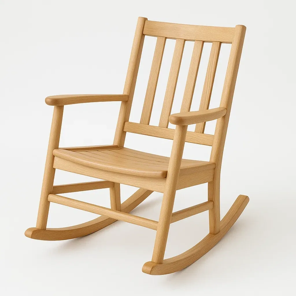 Sedia a dondolo in legno di rovere-Livinistry