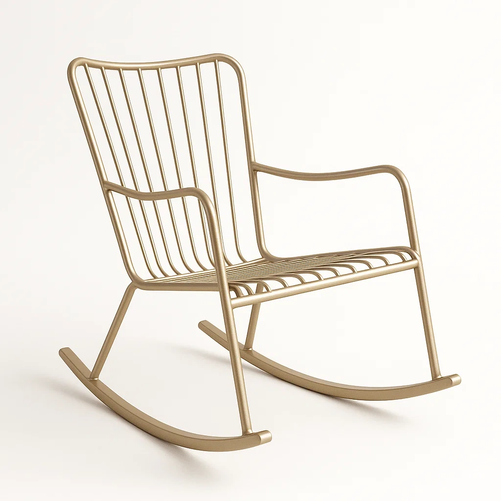 Sedia a dondolo in metallo oro-Livinistry