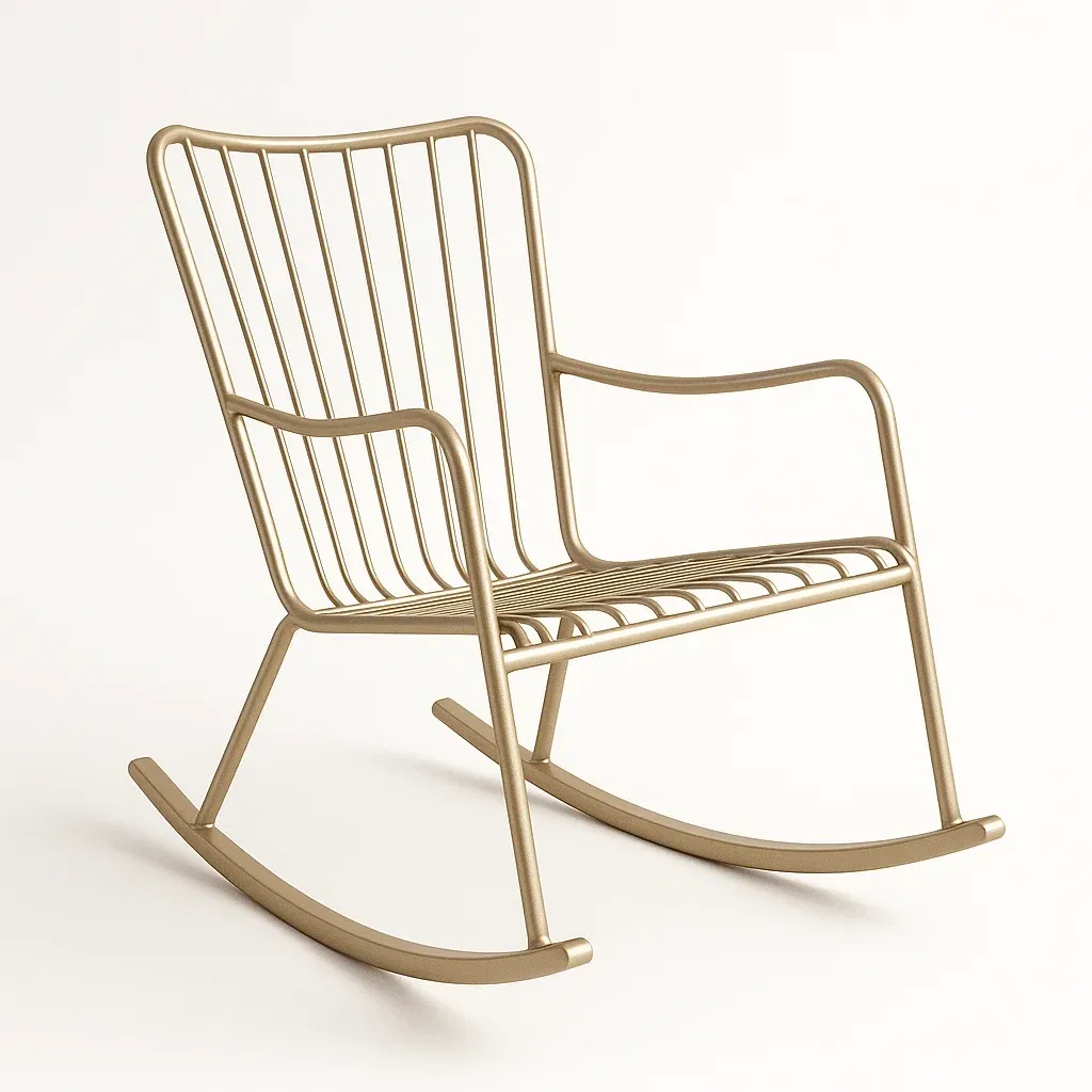 Sedia a dondolo in metallo oro-Livinistry