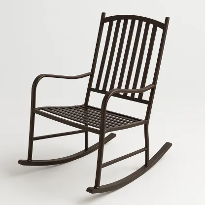 Sedia a dondolo in metallo marrone-Livinistry