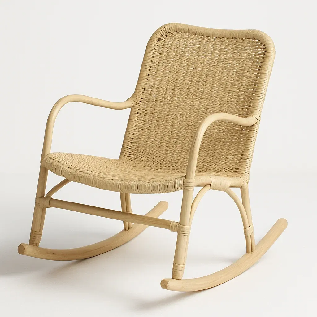 Sedia a dondolo in rattan-Livinistry