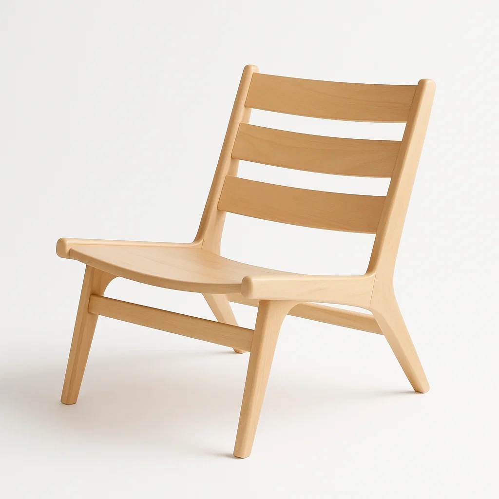 Sedia in legno di faggio naturale stile lounge-Livinistry