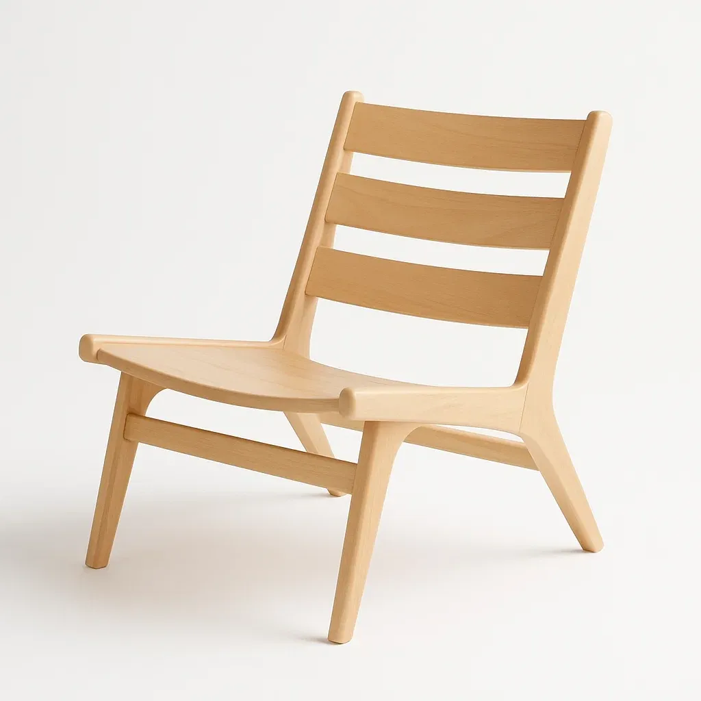 Sedia in legno di faggio naturale stile lounge-Livinistry