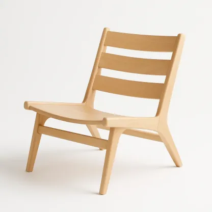 Sedia in legno di faggio naturale stile lounge-Livinistry