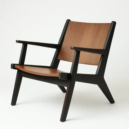 Sedia in legno massello nero e marrone-Livinistry