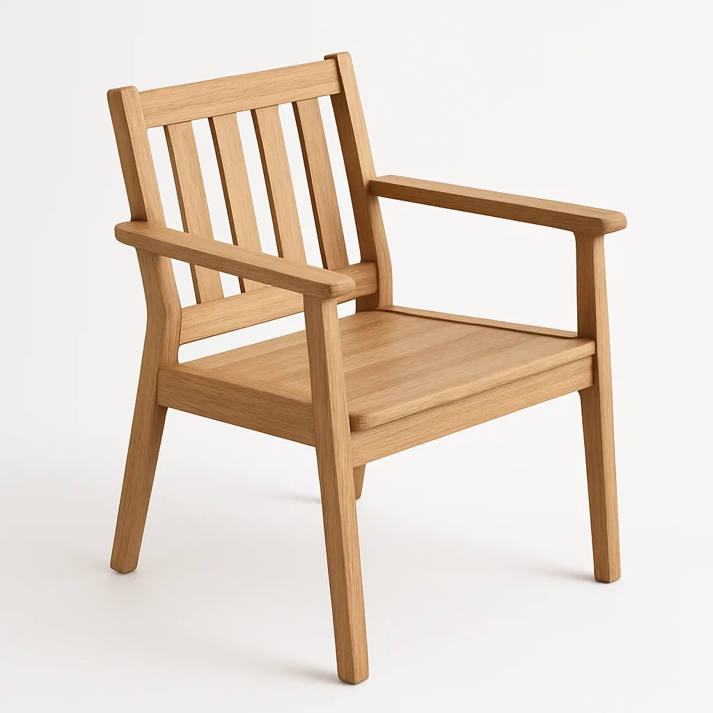 Sedia in legno di rovere 60×55×80 cm-Livinistry