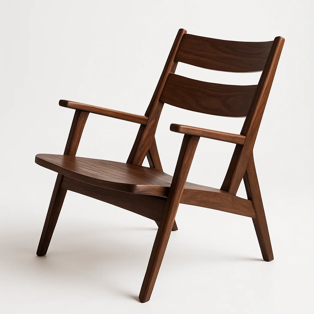 Sedia in legno di noce marrone con braccioli 75×70×85 cm-Livinistry