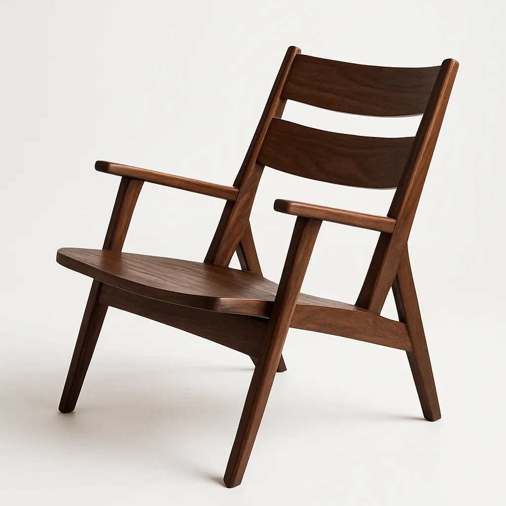 Sedia in legno di noce marrone con braccioli 75×70×85 cm-Livinistry