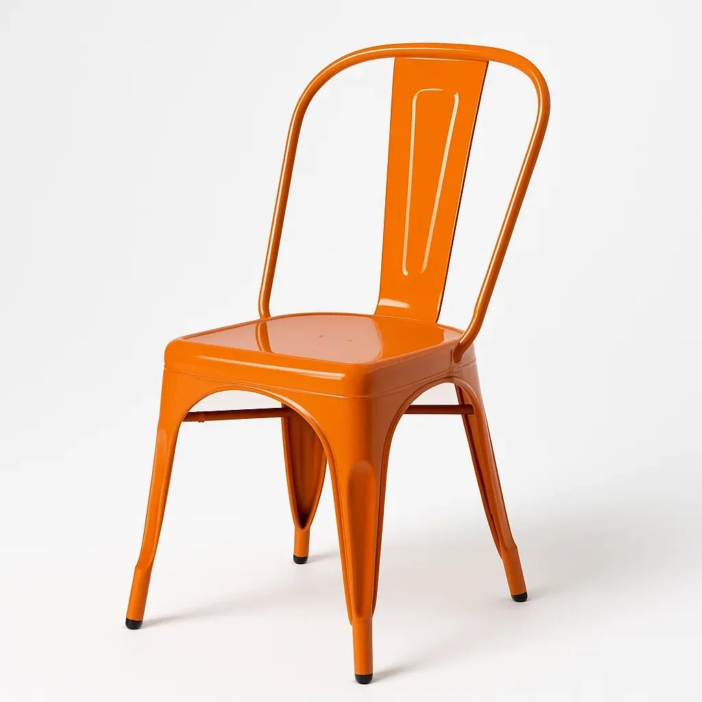 Sedia in metallo arancione per interni-Livinistry
