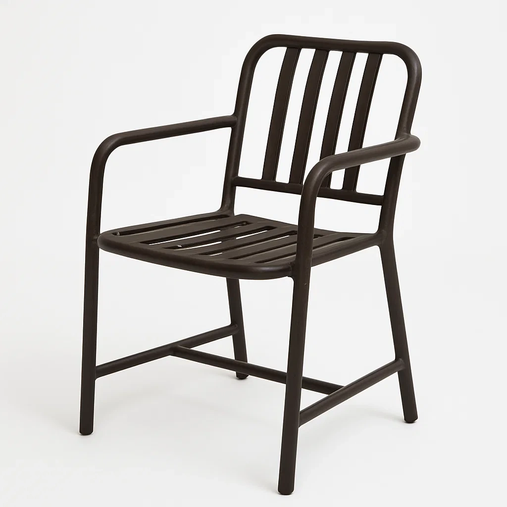 Sedia in metallo con braccioli per esterni-Livinistry