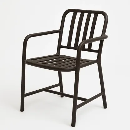 Sedia in metallo con braccioli per esterni-Livinistry