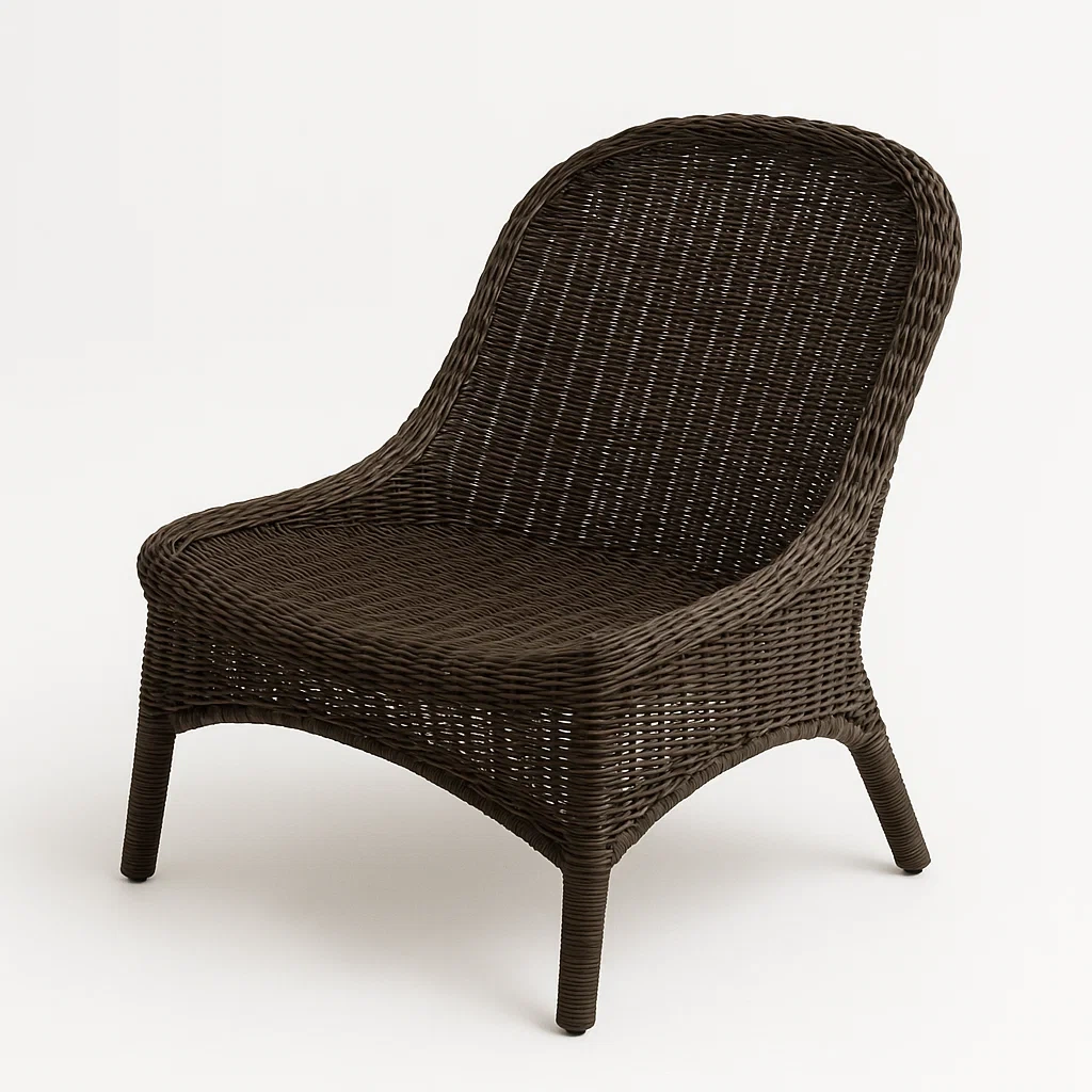 Sedia in rattan sintetico marrone-Livinistry