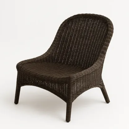 Sedia in rattan sintetico marrone-Livinistry