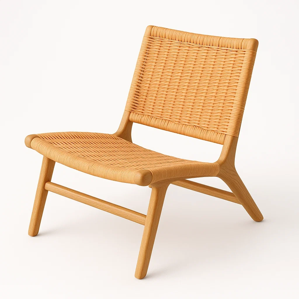 Sedia in rattan con seduta e schienale in rattan-Livinistry