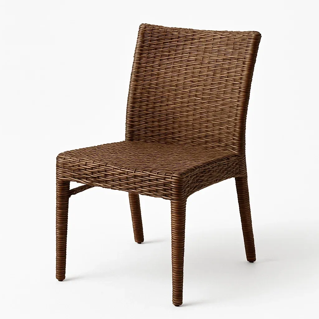 Sedia in rattan sintetico marrone 45×50×85 cm-Livinistry