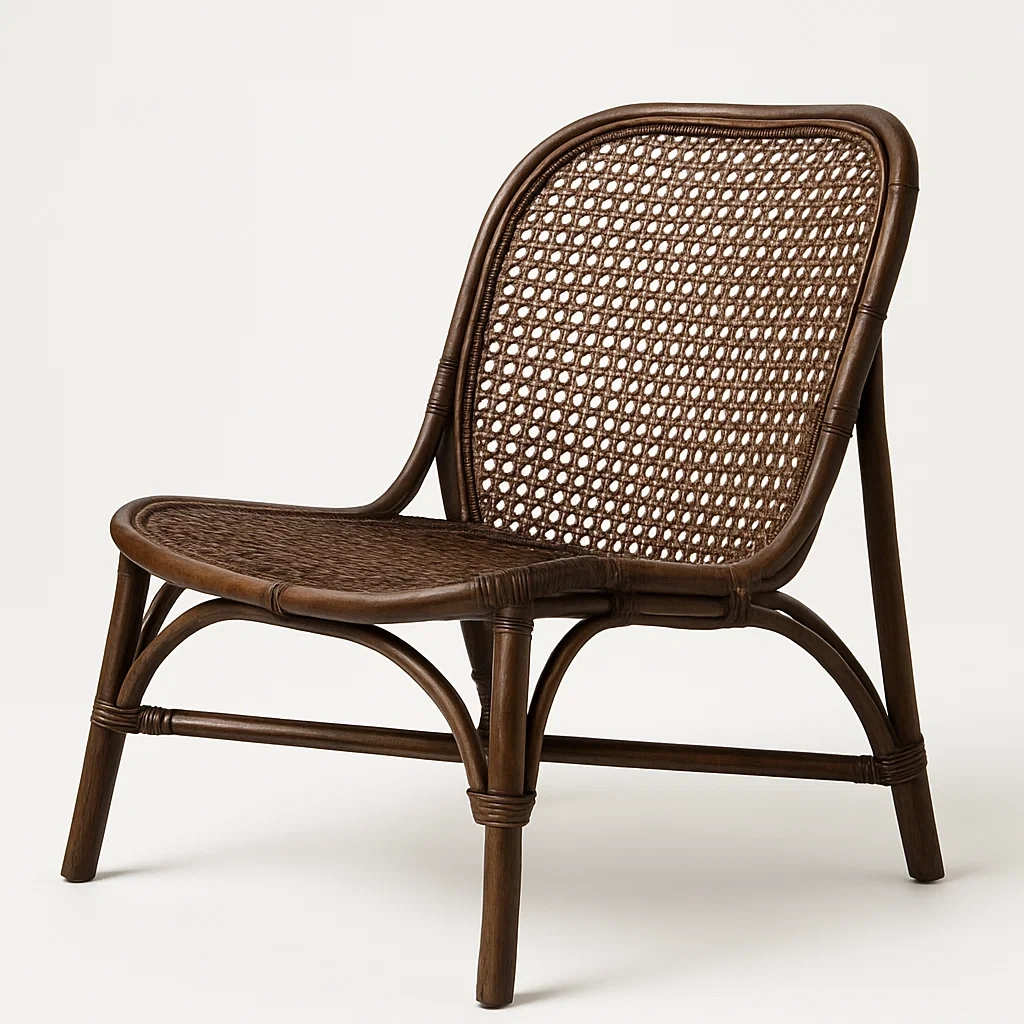 Sedia in rattan intrecciato marrone 70×60×80 cm-Livinistry