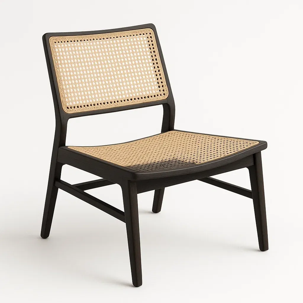 Sedia in rattan e legno massello-Livinistry