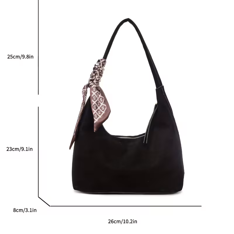 [Elegant Brown Tote] Vintage Melada Women's Faux Suede Handbag | Elegant Brown Tote with Zipper Closure, Durable Synthetic Purse for Everyday & Formal Events