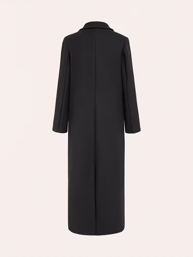 Women's elegant coat - Long formal and professional outerwear, machine-washable winter coat, featuring a three-dimensional H-shaped silhouette, suitable for office, party and daily wear.