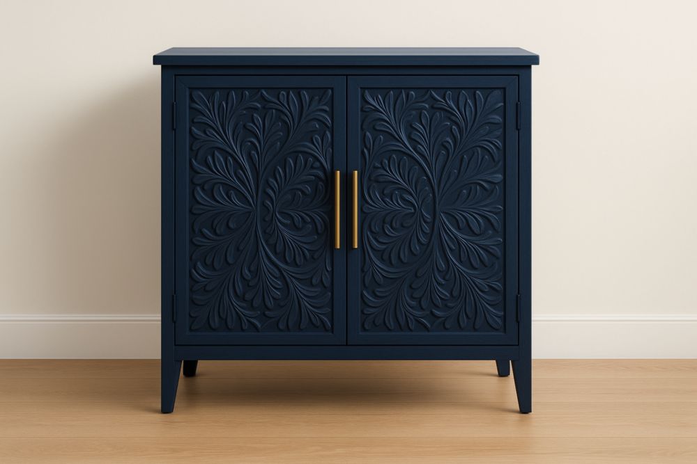 Mobile contenitore in legno massello blu 80x40x90 cm(L×P×H)