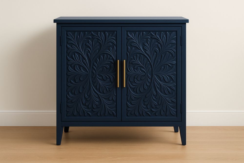 Mobile contenitore in legno massello blu 80x40x90 cm(L×P×H)