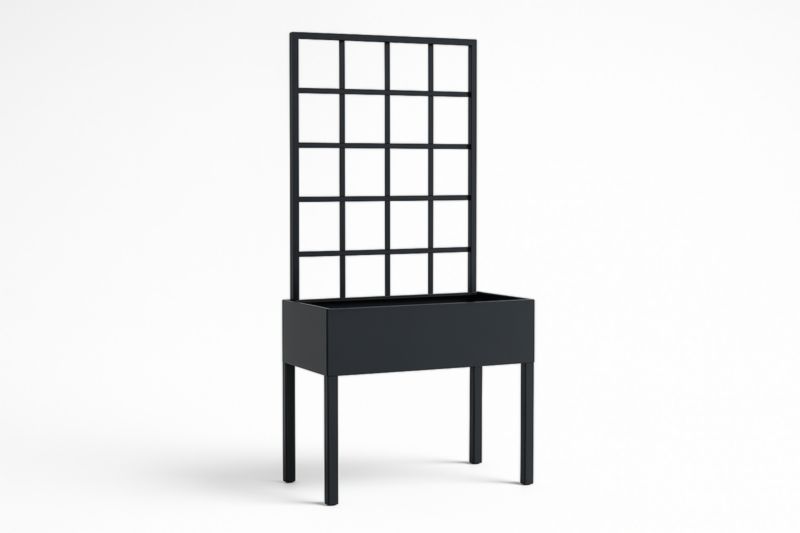 Supporto per piante in rete metallica nera, dimensioni 100 x 40 x 150 cm