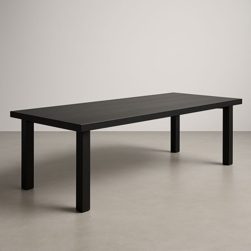 Tavolo da pranzo rettangolare in legno nero 200x90x75 cm
