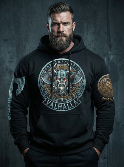 Viking Heritage: "Odin Allfather" Heavyweight Washed Hoodie