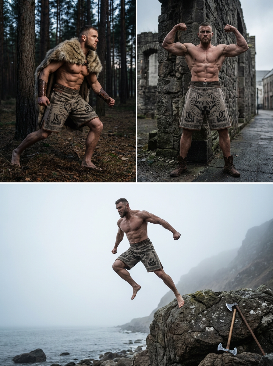Viking Wolf Totem Combat Shorts