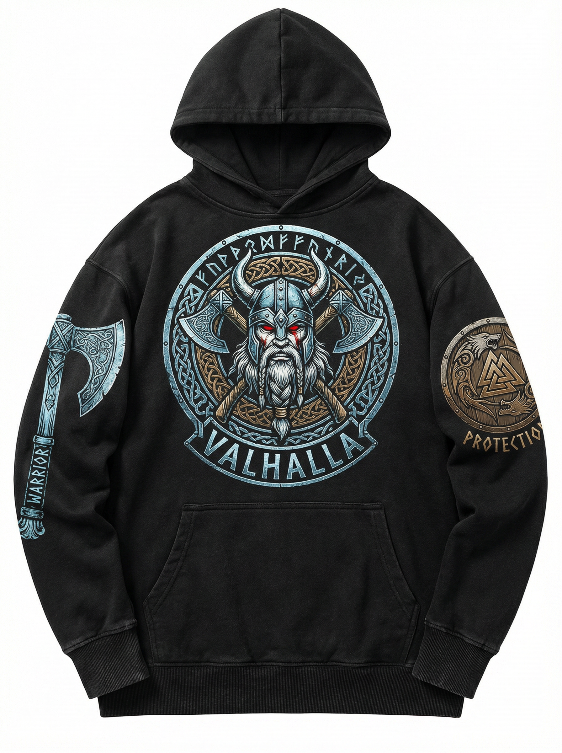 Viking Heritage: "Odin Allfather" Heavyweight Washed Hoodie