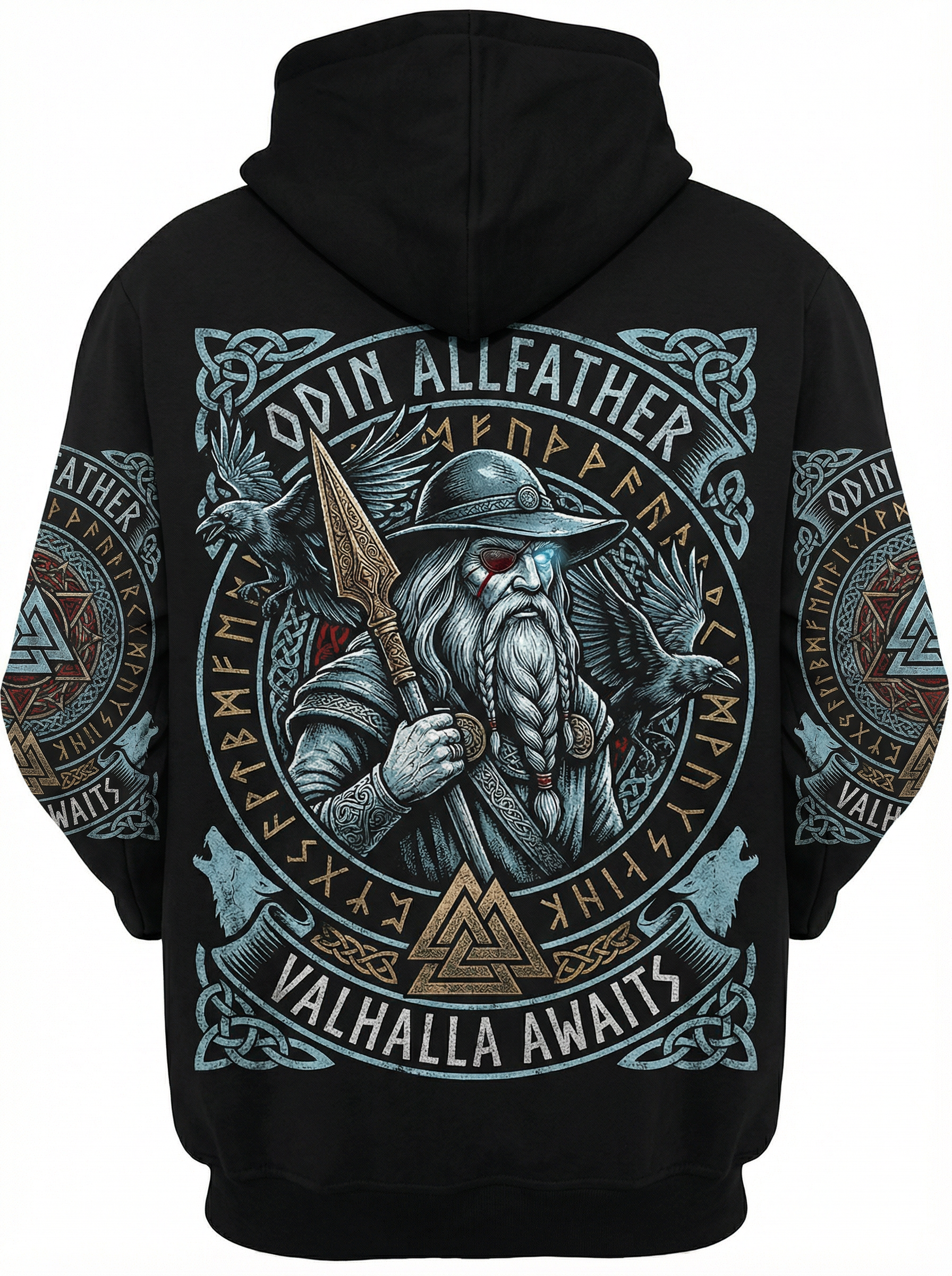 Viking Heritage: "Odin Allfather" Heavyweight Washed Hoodie