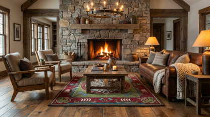 Viking Wolf Totem Area Rug