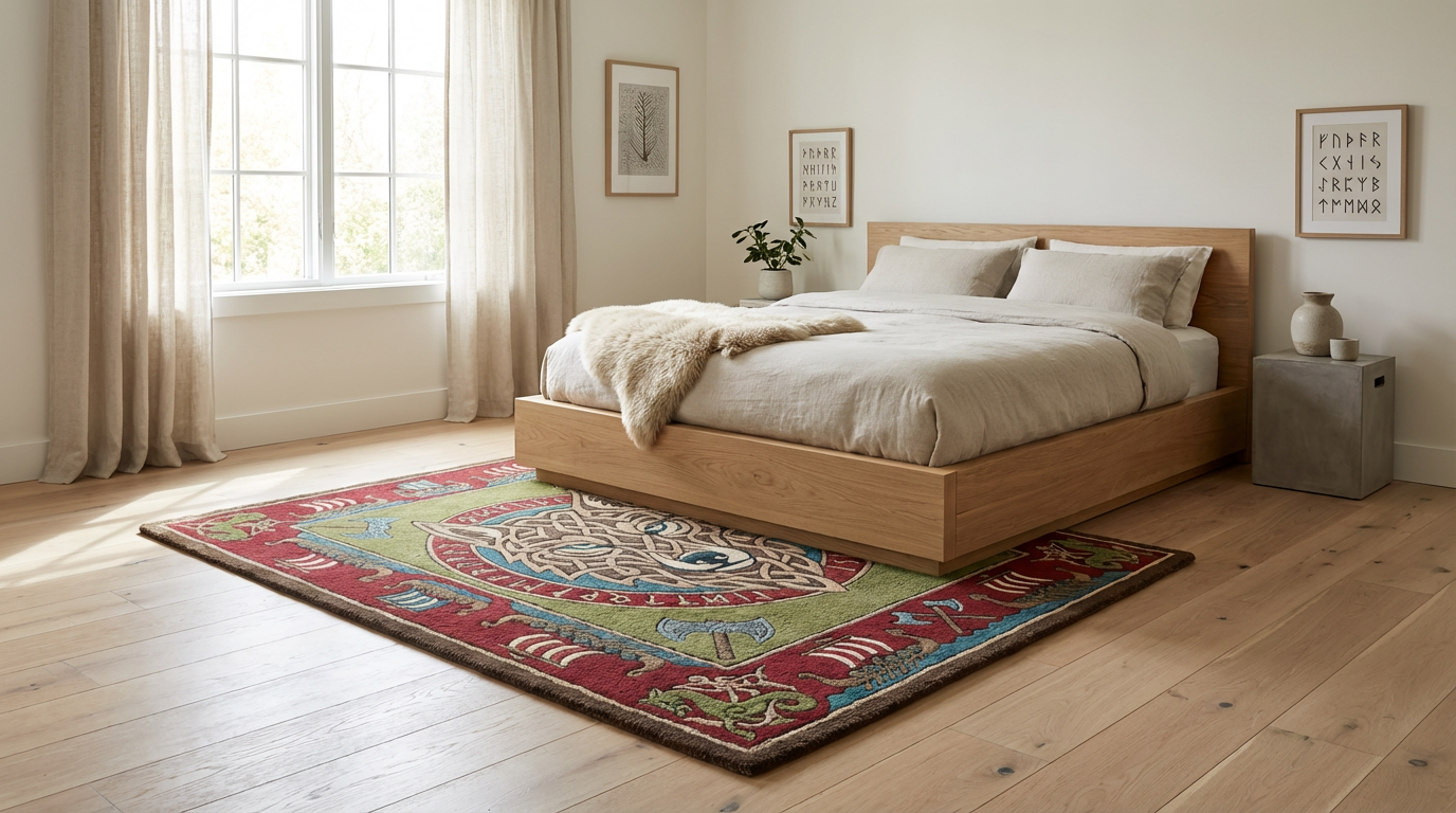 Viking Wolf Totem Area Rug