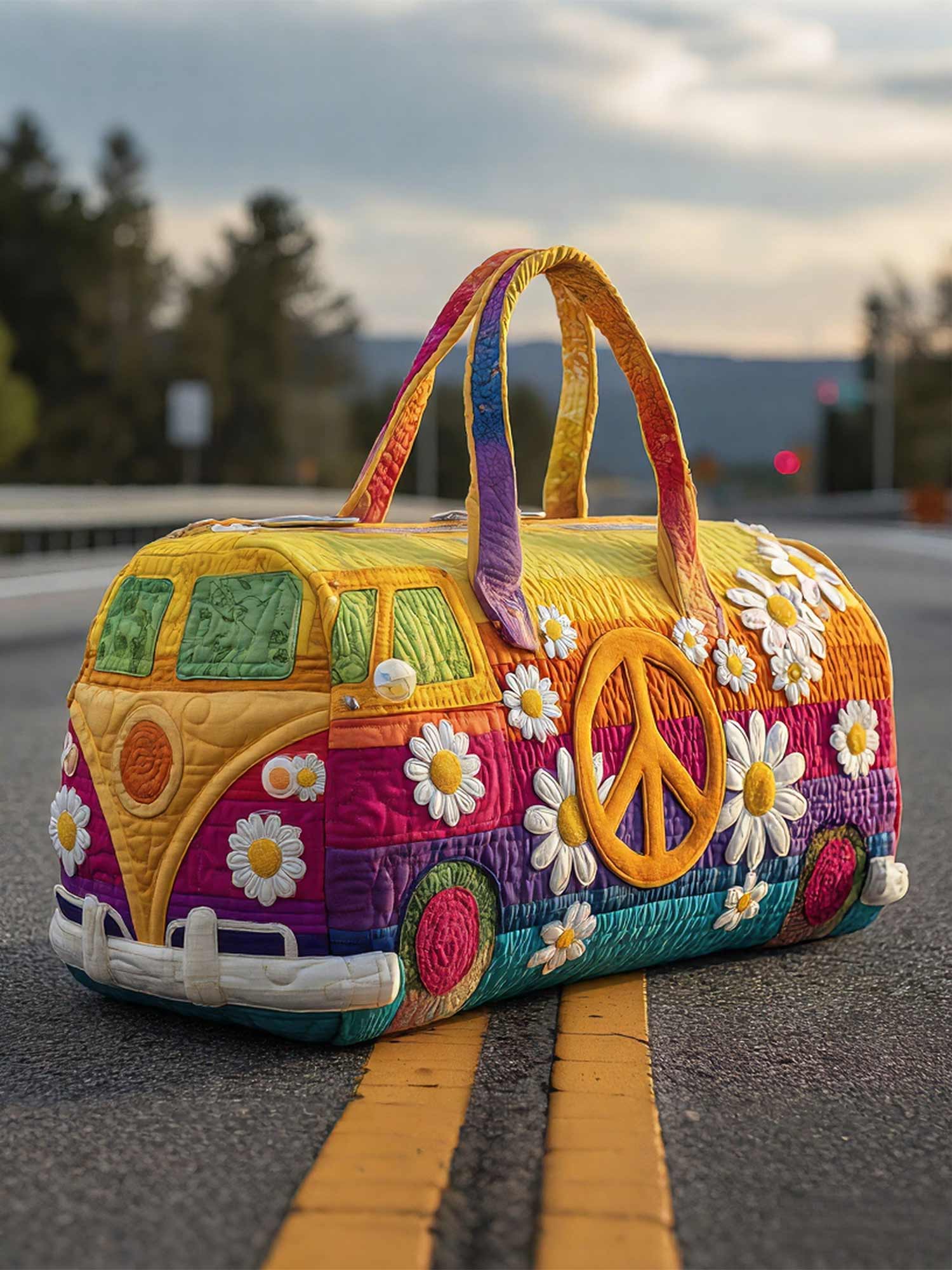 Hippie Journey Quilted Duffle Bag