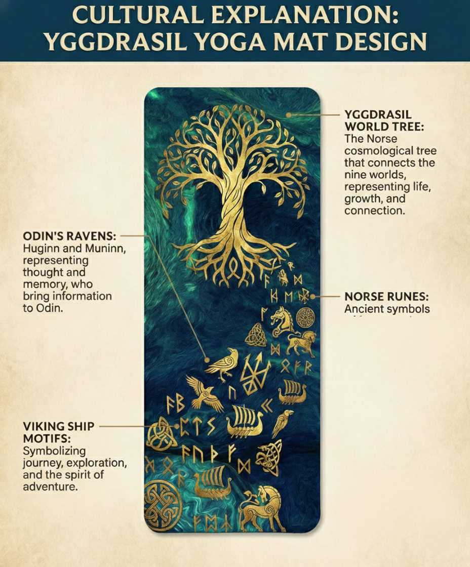 Viking Tree of Life | Professional Non-Slip Natural Rubber Artistic Yoga Mat