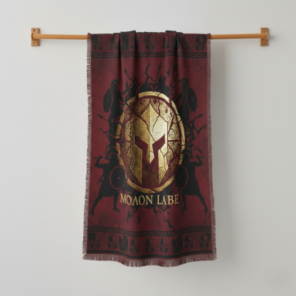 Molon Labe Spartan Warrior Premium Bath Towel – Distressed Combat Design 