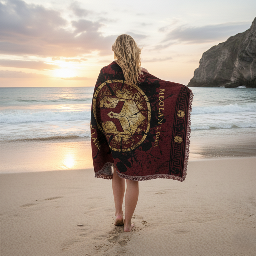 Molon Labe Spartan Warrior Premium Bath Towel – Distressed Combat Design 