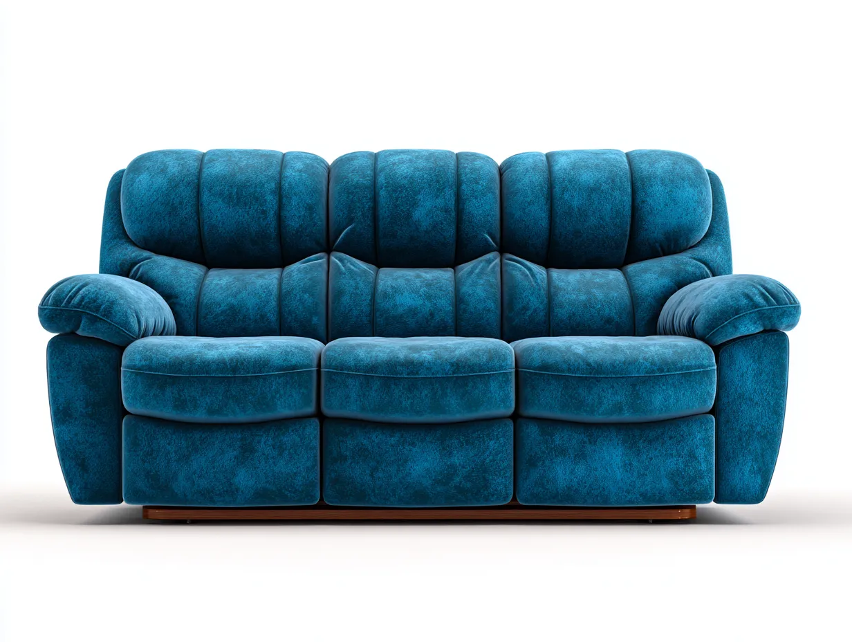 Sofá 3 plazas tapizado en tela - 200x95x100 cm - azul - para salón - diseño moderno-Graceoliq